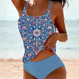Leonor | Conjunto Tankini com Estampa Floral Vintage