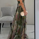 Elodie™ | Vestido longo de noite com padrão de aquarela