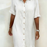 Anne™ | Vestido de denim enrugado