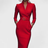 Carla™ | Vestido elegante com cinto