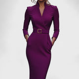 Carla™ | Vestido elegante com cinto