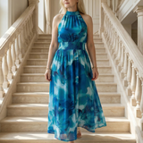 Graça - Vestido Midi com Decote Franzido