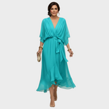 Monica Chiffon - Vestido com decote em V