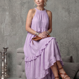 Katia - Vestido Maxi Halter Folhos