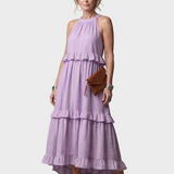 Katia - Vestido Maxi com Halter e Babados