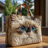 Bolso Artesanal - Gato Branco com Olhos Azuis