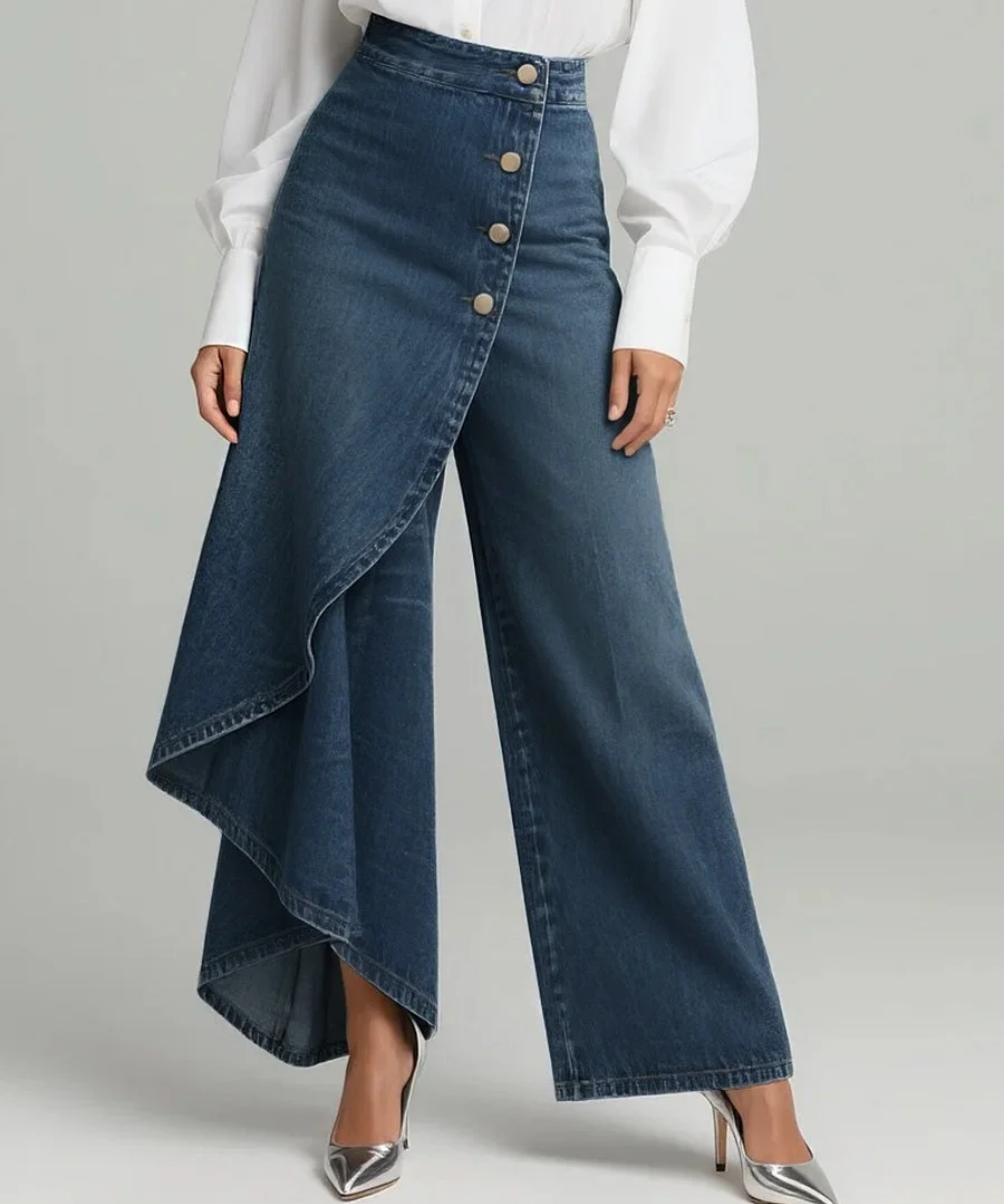 Audrey™ | Calças de denim com nó