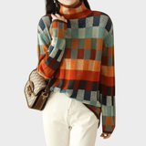 Kimberly | Sweater de gola alta com padrão patchwork
