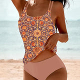 Leonor | Conjunto Tankini com Estampa Floral Vintage