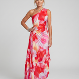 Mafalda - Vestido Midi de Alça Única com Corpete Plissado