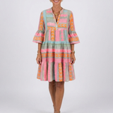 Maelle | Vestido de Comprimento até ao Joelho com Estampa Geométrica e Decote em V