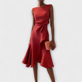 Claire™ | Vestido midi elegante com drapeado