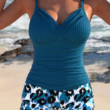 Gabriela | Tankini Canelado com Calções Estampados