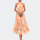 Aurora - Vestido Halter Aguarela