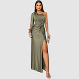 Meda - Elegante vestido maxi de um ombro