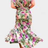 Magda - Vestido longo floral com decote em V