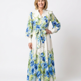 Harper | Vestido Maxi Floral de Manga Longa com Botões à Frente