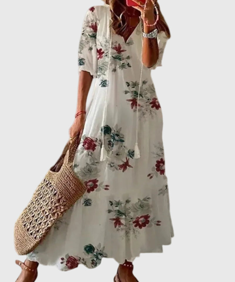Amália | Vestido Maxi de Verão Boho Vintage