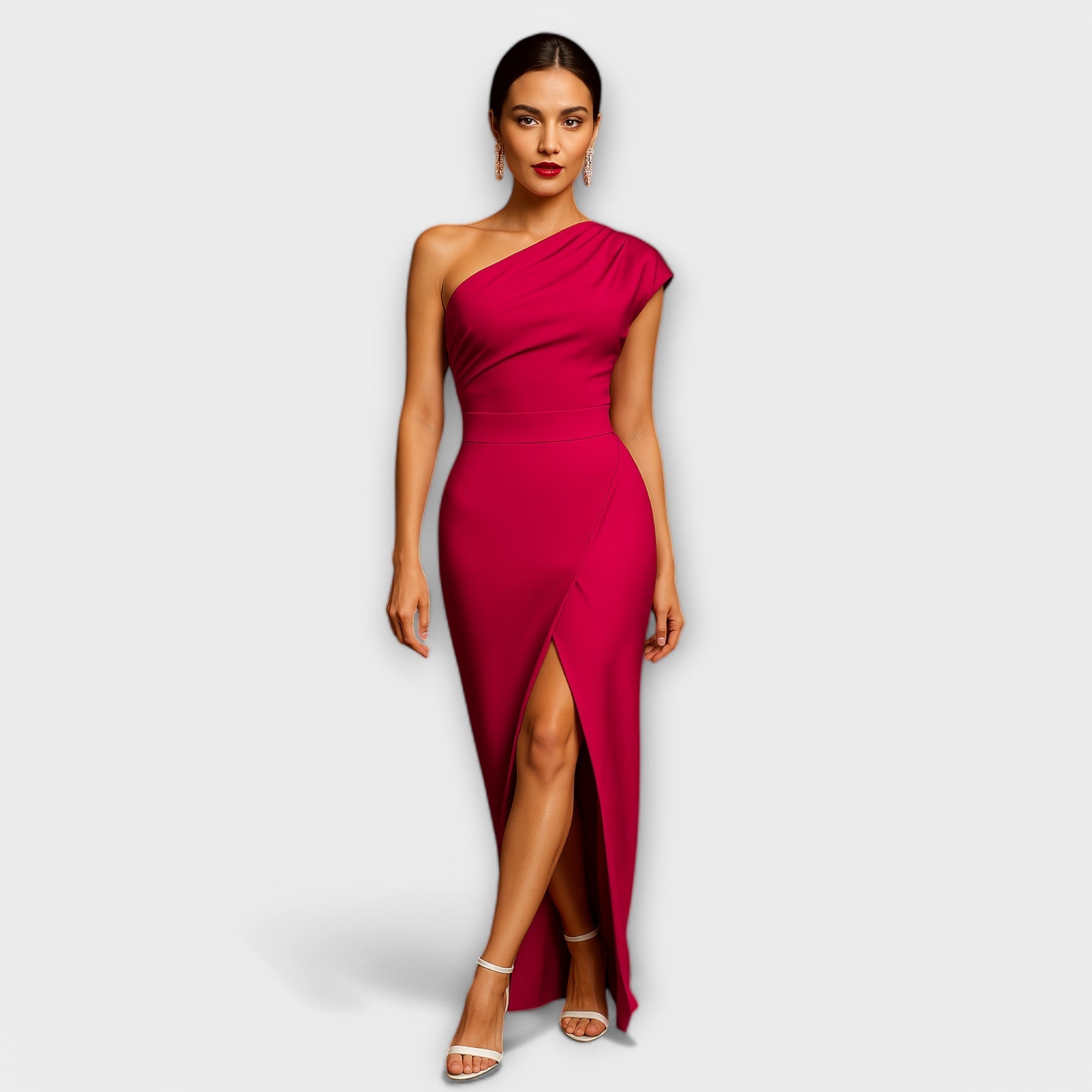 Vestido de noite assimétrico elegante