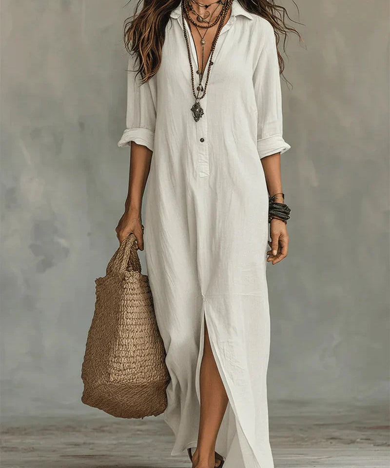 WILLOW | Vestido Maxi Sem Esforço com Silhueta Lisonjeira Versátil para o Dia a Dia