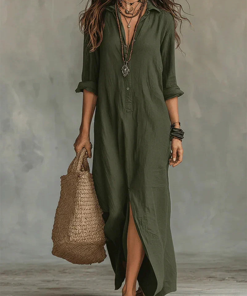 WILLOW | Vestido Maxi Sem Esforço com Silhueta Lisonjeira Versátil para o Dia a Dia