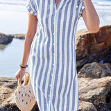 Maartje™ | Vestido de camisa leve de verão com riscas