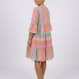 Maelle | Vestido de Comprimento até ao Joelho com Estampa Geométrica e Decote em V
