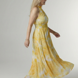 Graça - Vestido Midi com Decote Franzido