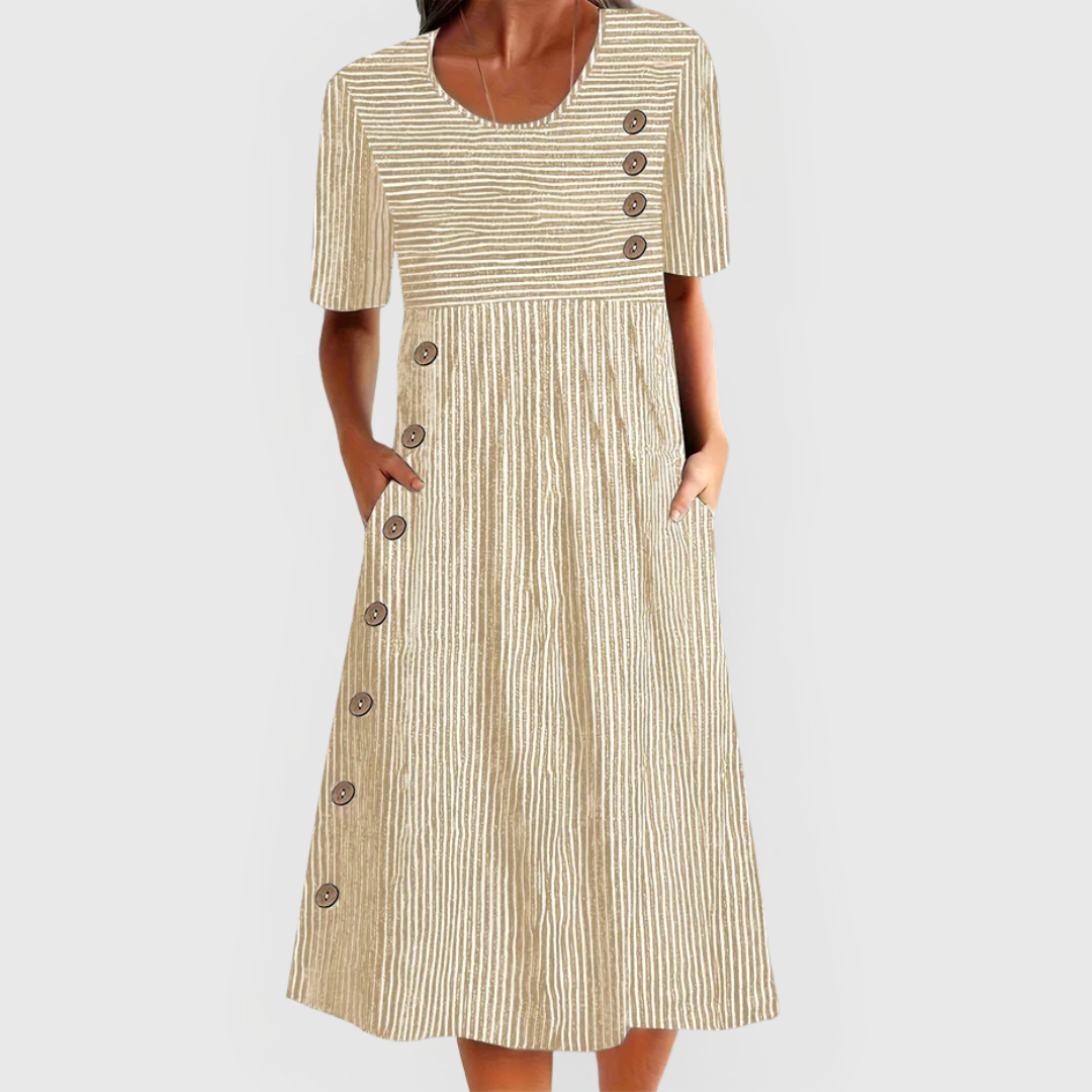 Jarna - Vestido Midi Listrado