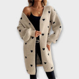 Julia - Cardigan com Padrão de Corações