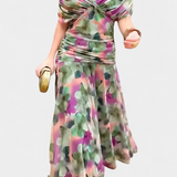 Magda - Vestido longo floral com decote em V