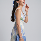 Paula - Robe midi sem mangas com decote quadrado e estampado floral