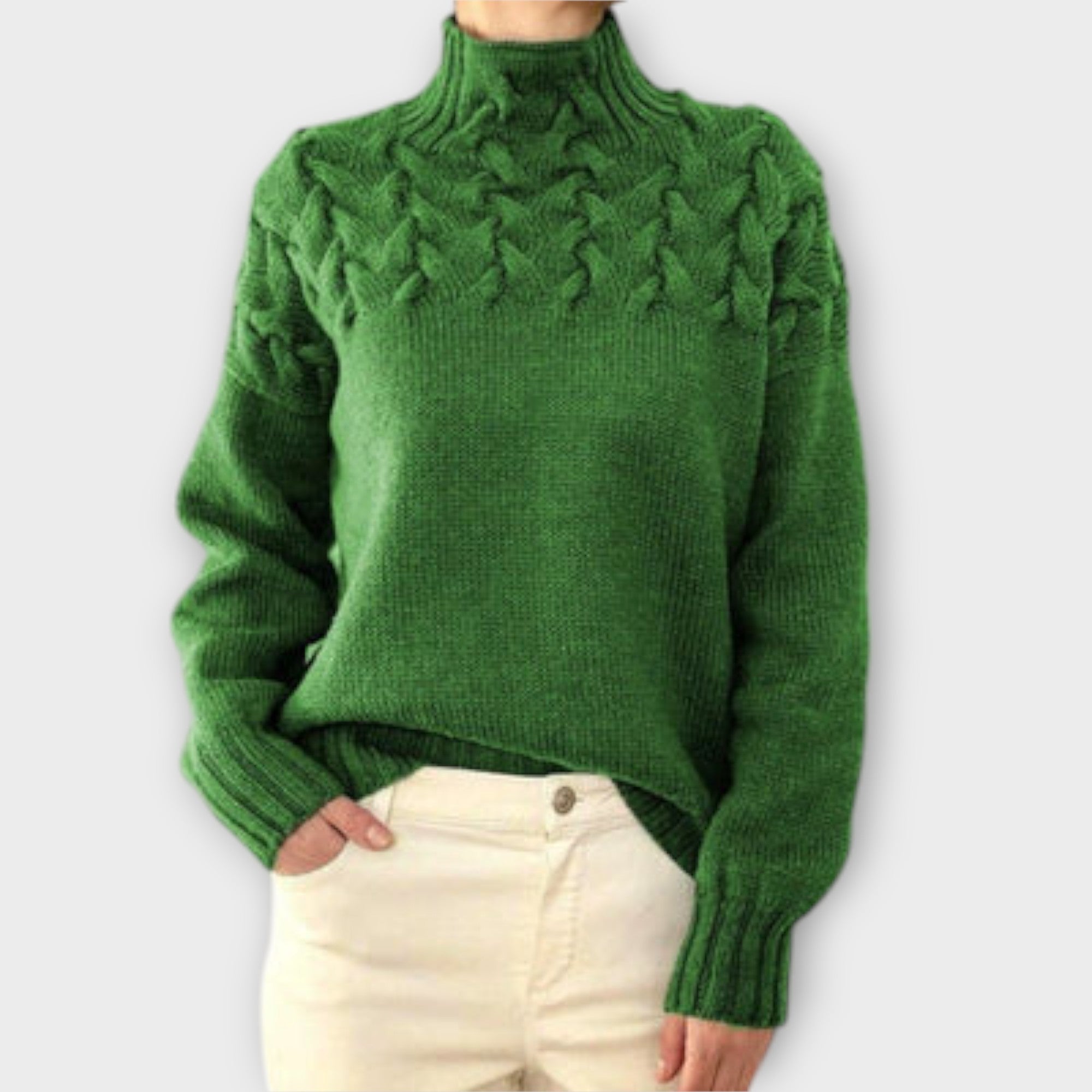 Eva - Pullover Isolante com Detalhe de Tricô de Corda