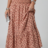 Daniela - Robe midi com recorte geométrico e decote cruzado