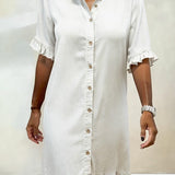 Anne™ | Vestido de denim enrugado