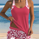Nádia | Conjunto Tankini com Calções Estampados
