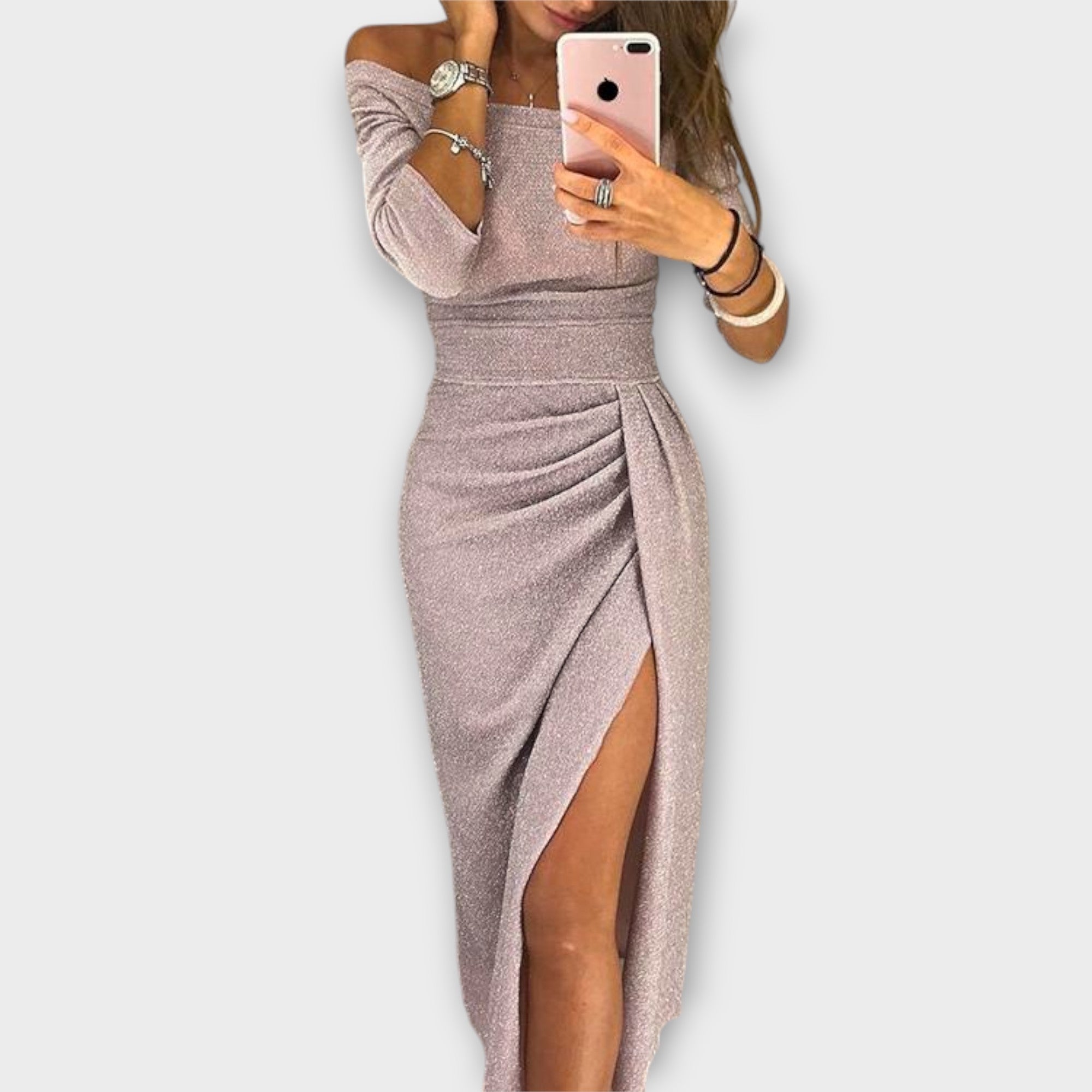 Lena - Vestido Elegante com Ombros Descobertos