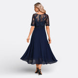Mariana - Vestido Renda Azul-escuro