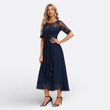 Mariana - Vestido Renda Azul-escuro