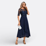 Mariana - Vestido Renda Azul-escuro