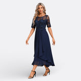 Mariana - Vestido Renda Azul-escuro