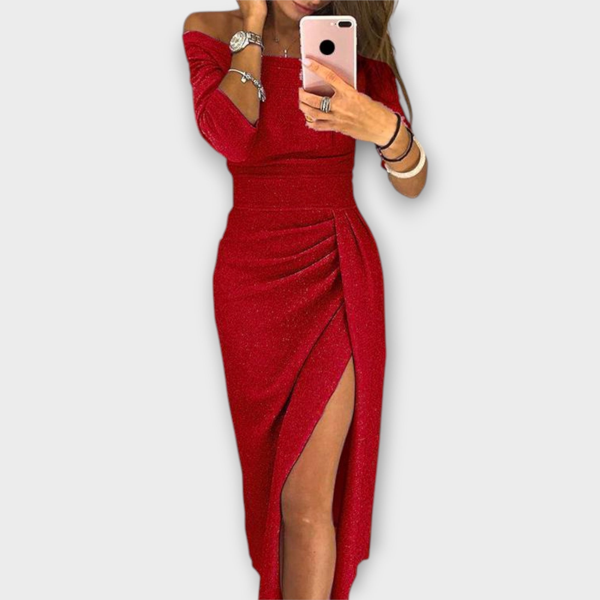 Lena - Vestido Elegante com Ombros Descobertos