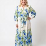 Harper | Vestido Maxi Floral de Manga Longa com Botões à Frente