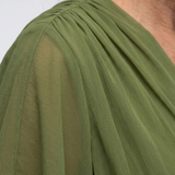 Elysia | Vestido Midi com Decote em V e Cinto na Cintura