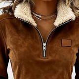Daisy | Top com Forro de Fleece e Meio Zíper