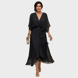 Monica Chiffon - Vestido com decote em V