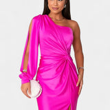 Andrea - Vestido Drapeado Um Ombro