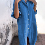 Milena™ | Vestido de verão em linho com botões