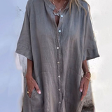 Milena™ | Vestido de verão em linho com botões