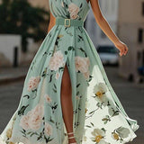 Julie - Vestido Renda Florido Verde-Claro